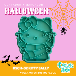 Cortador Hello Kitty Sally de Halloween | Kactucito Studio
