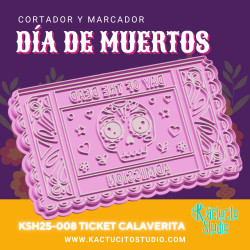 Cortador Ticket Calaverita | Kactucito Studio