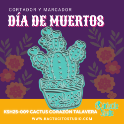 Cortador Cactus Corazón Talavera | Kactucito Studio