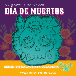 Cortador Calaverita Veladora | Kactucito Studio
