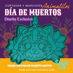 Cortador Pan de Muerto Gatito | Kactucito Studio