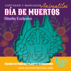 Cortador Pan de Muerto Doberman | Kactucito Studio