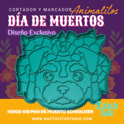 Cortador Pan de Muerto Schnauzer | Kactucito Studio