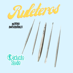 Kit 5 Herramientas Acero con Estecas y Ruleteros | Kactucito Studio