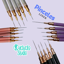 Kit de Pinceles Liners Finos para Detalles | Kactucito Studio