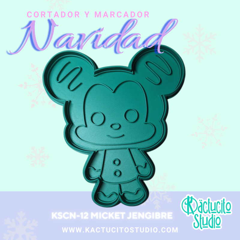 Cortador Mickey Jengibre Navidad  | Kactucito Studio