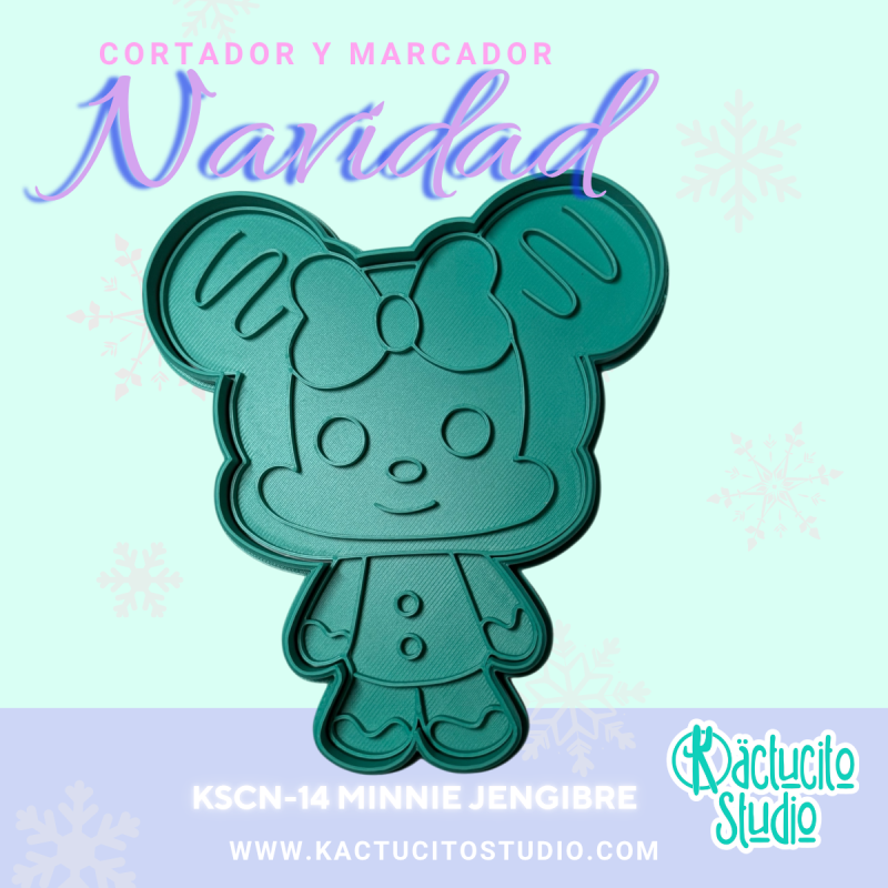 Cortador Minnie Jengibre Navidad  | Kactucito Studio