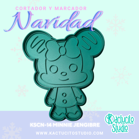 Cortador Minnie Jengibre Navidad  | Kactucito Studio