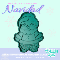 Cortador Pantuflas Reno Sra Claus Navidad | Kactucito Studio
