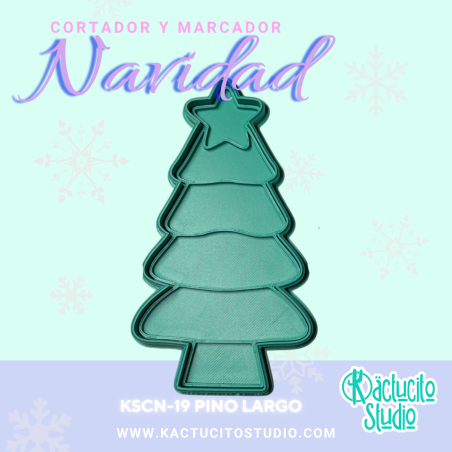 Cortador Pino Largo Navidad Galletas | Kactucito Studio