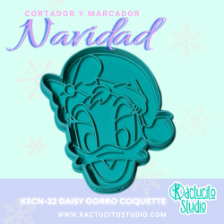 Cortador Daisy Gorro Coquette Navidad | Kactucito Studio