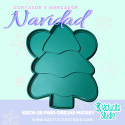 Cortador Pino Orejas Mickey Navidad | Kactucito Studio