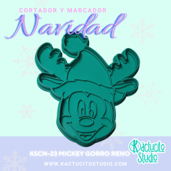Cortador Mickey Gorro Reno Navidad | Kactucito Studio