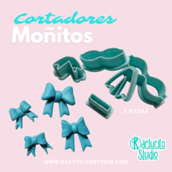Cortadores para moños miniatura en pasta flexible | Kactucito Studio