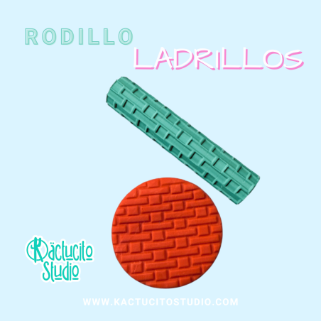 Rodillo texturizador efecto ladrillo | Kactucito Studio