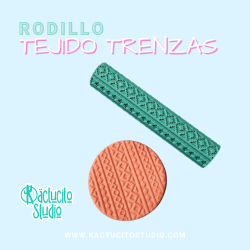 Rodillo texturizador trenzas tejido | Kactucito Studio