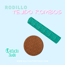 Rodillo textura de tejido rombos  | Kactucito Studio