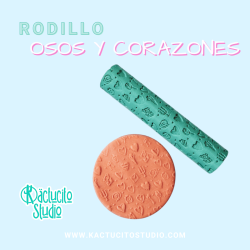 Rodillo textura de osos y corazones | Kactucito Studio