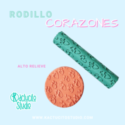 Rodillo textura de corazones | Kactucito Studio