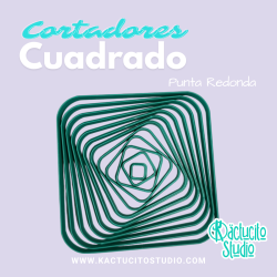 Set de 12 cortadores cuadrados punta redonda | Kactucito Studio