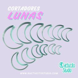 Set de cortadores lunas pasta flexible | Kactucito Studio