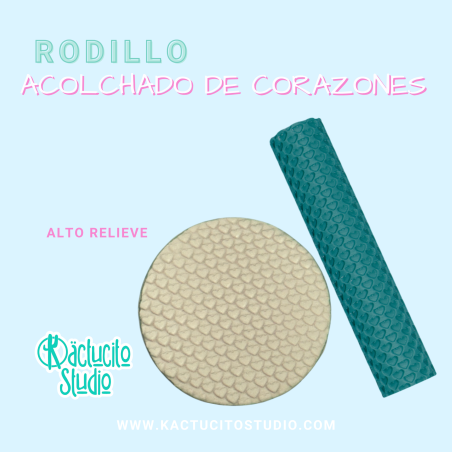Rodillo corazones alto relieve | Kactucito Studio