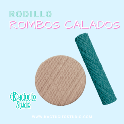 Rodillo textura rombos calados | Kactucito Studio