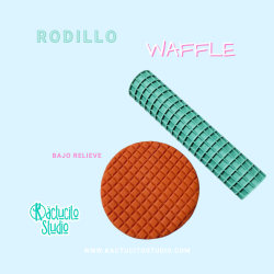 Rodillo textura de waffle  bajo relieve | Kactucito Studio