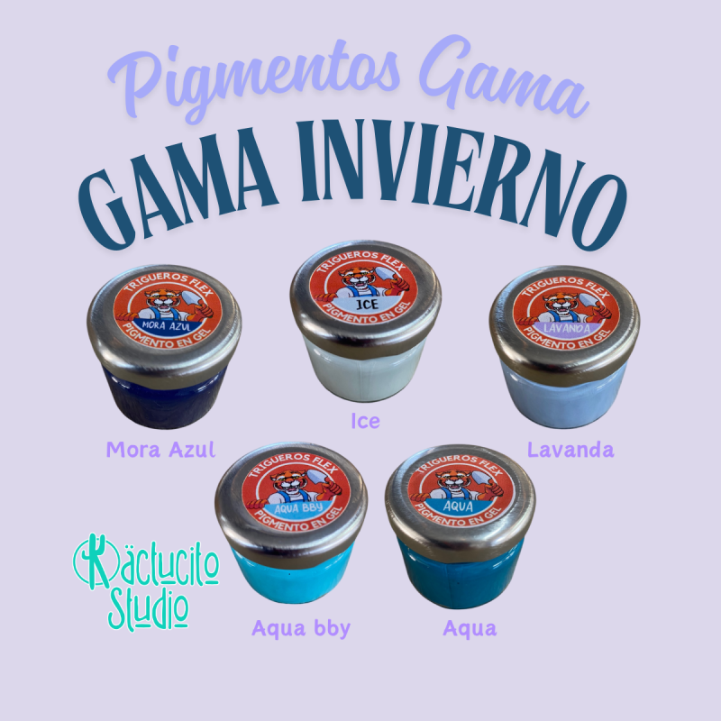Pigmentos Azules para pasta flexible Trigueros Flex | Kactucito Studio