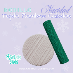 Rodillo tejido rombos calados Navidad | Kactucito Studio