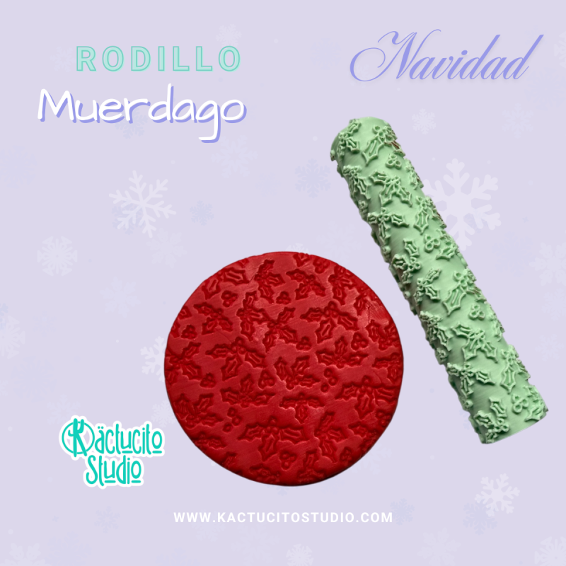 Rodillo muérdago Navidad | Kactucito Studio