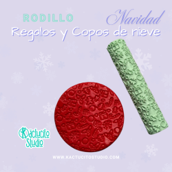 Rodillo regalos y copos de nieve Navidad | Kactucito Studio