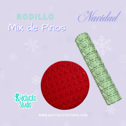 Rodillo mix de pinos Navidad | Kactucito Studio