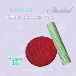 Rodillo Tejido de Carrizo Navidad | | Kactucito Studio