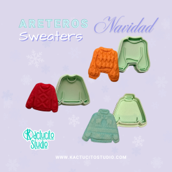 Cortadores para aretes de sweaters navideños | Kactucito Studio