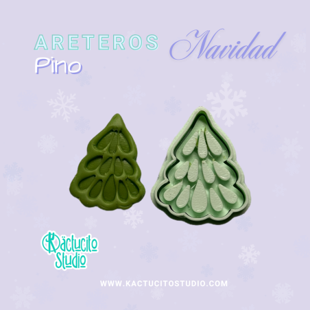 Cortadores para aretes de pino navideño | Kactucito Studio