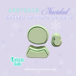 Cortadores para aretes de Esfera de Mono de Nieve | Kactucito Studio